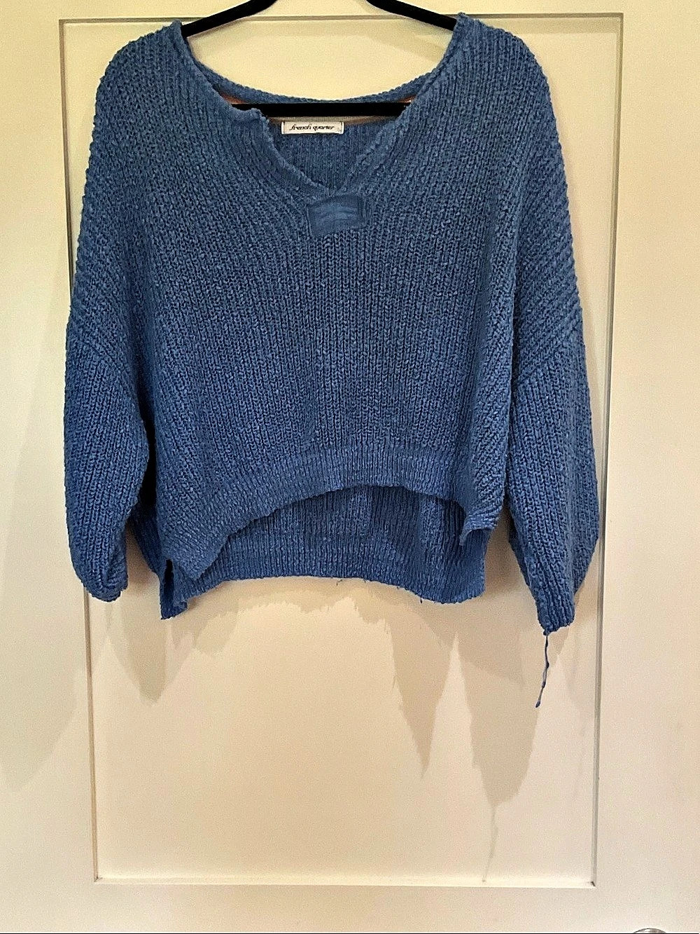 French Quarter Blue Knit Crew Neck Sweater